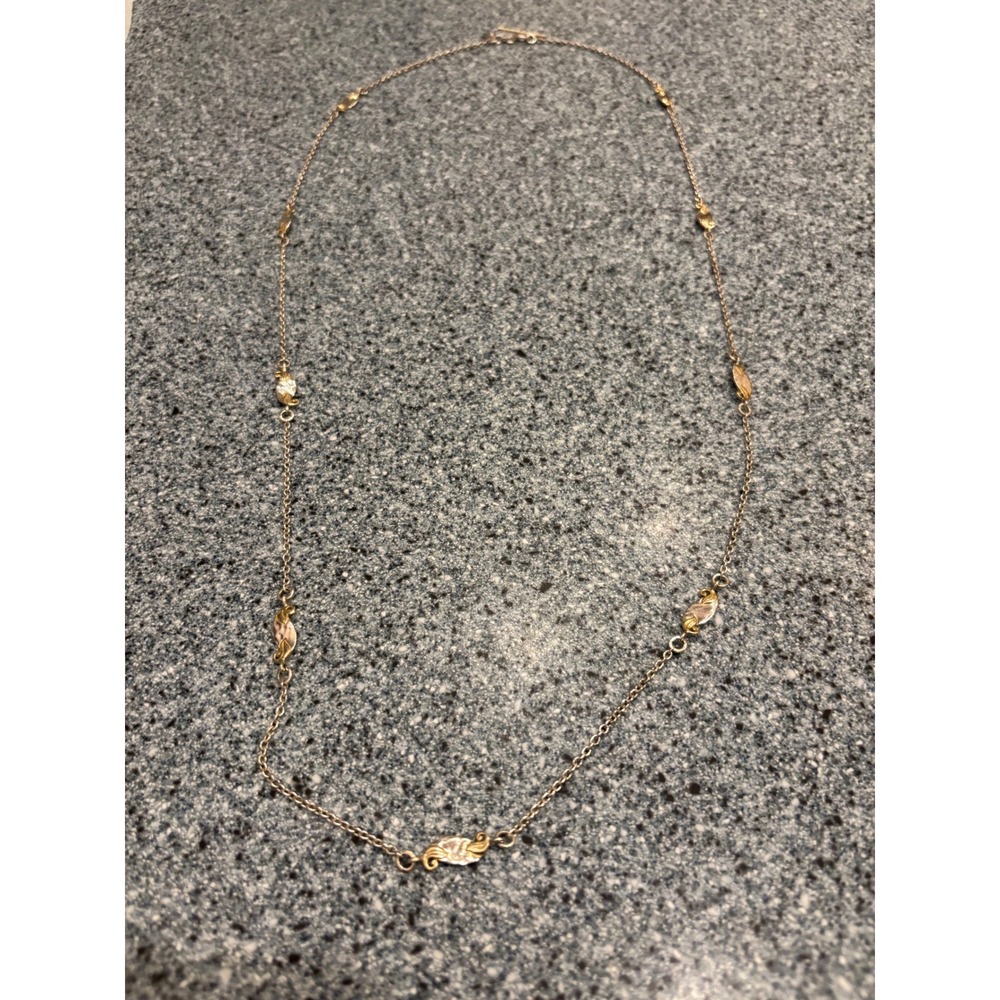 Lois Hill for Tommy Bahama Sterling Silver Scroll Leaf Station Necklace 36"